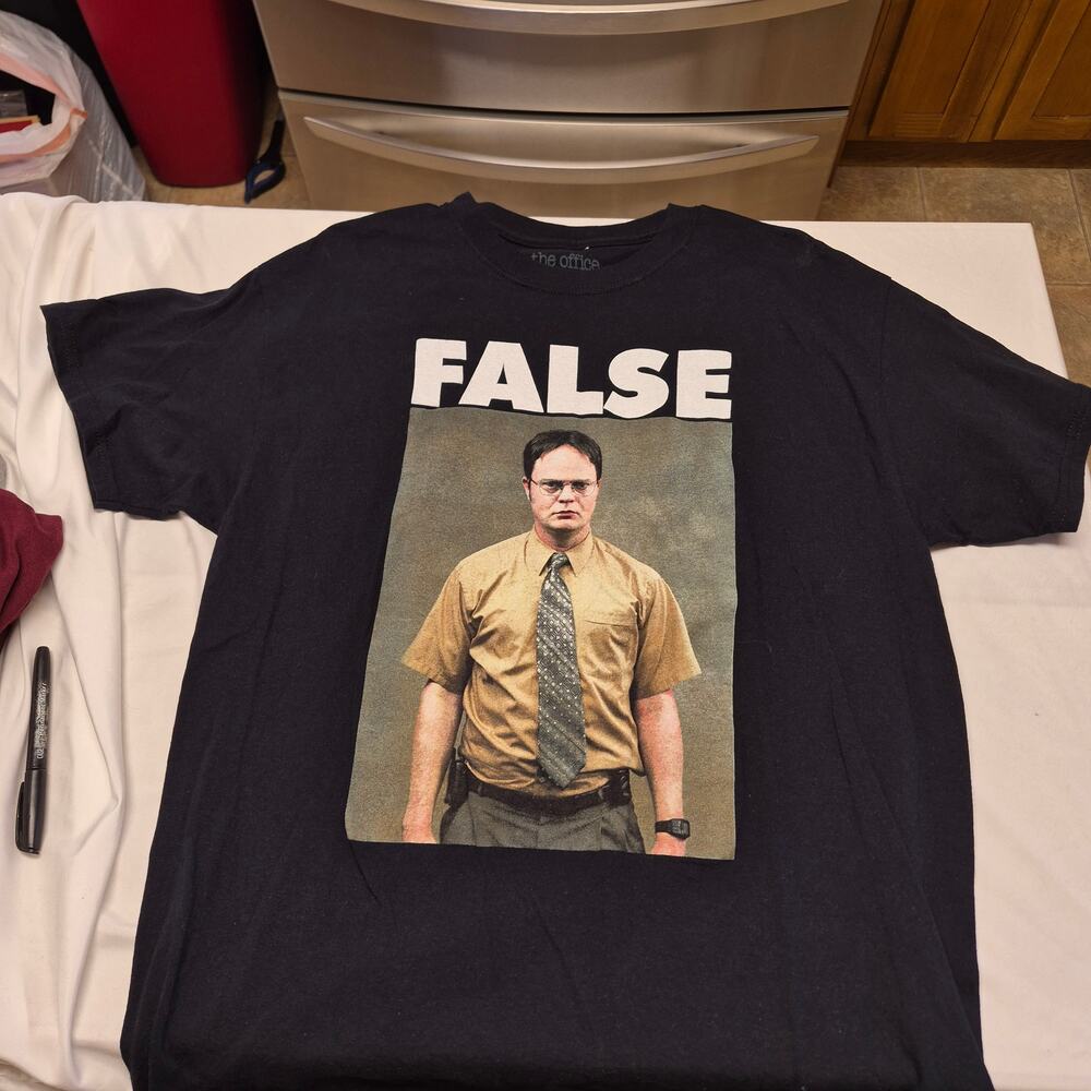 The Office Dwight Schrute False T-Shirt Men’s XL Black Ripple Junction Tee